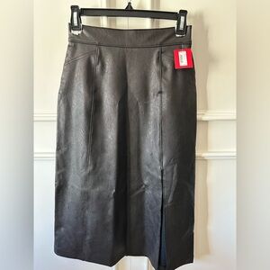 Spanx leather like midi skirt NWT